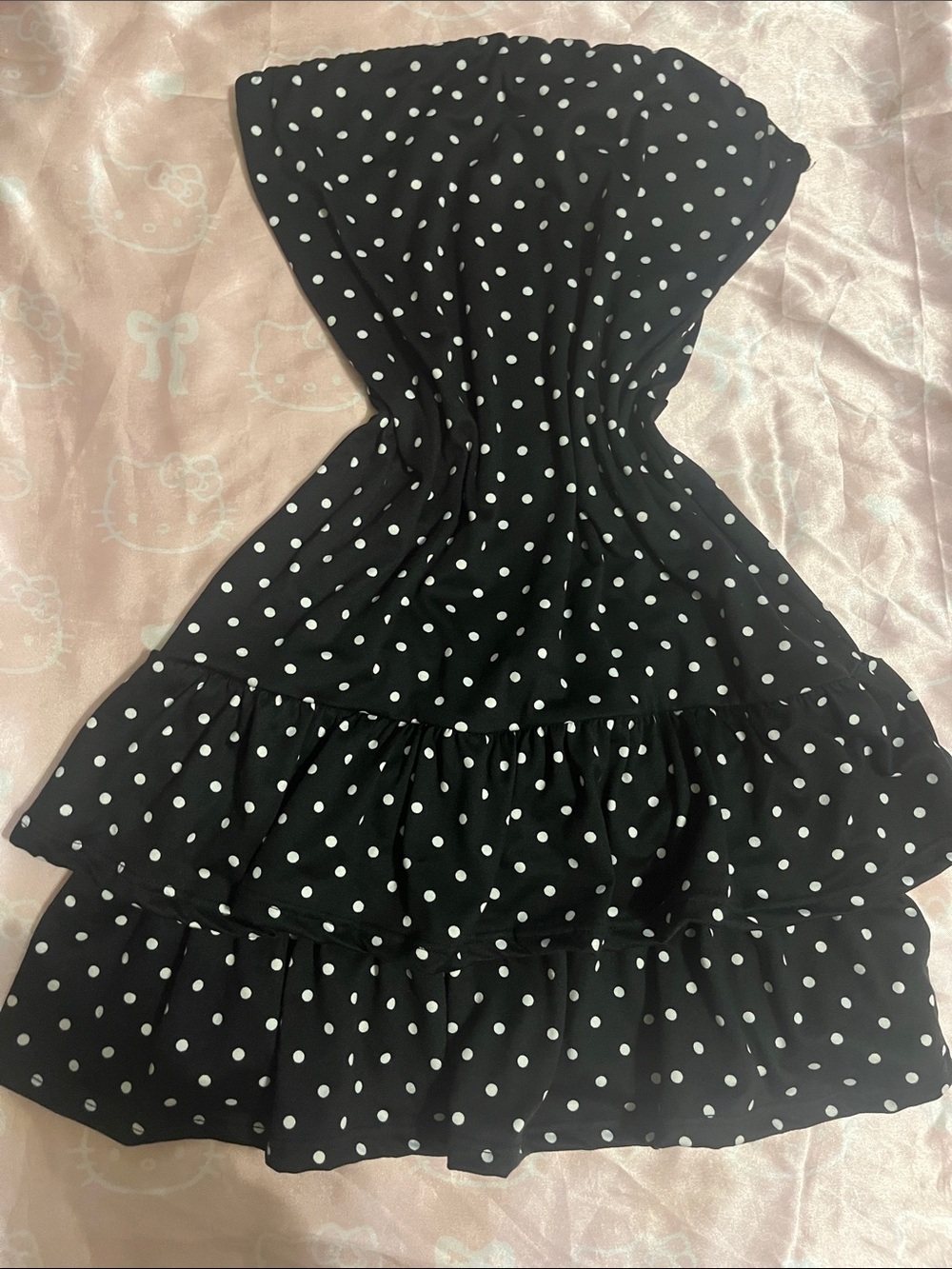 Timing Gray Dress with White Polka Dots